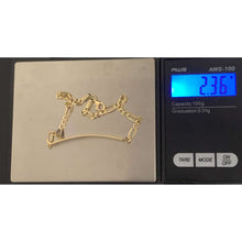 Load image into Gallery viewer, 18K Gold Bracelet Bar Figaro Chain Link 7.5 inches 2.36 grams