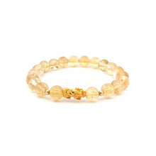 Load image into Gallery viewer, 18K Gold Dragon Pixiu Piyao Lucky Charm Beads Bracelet Gemstones Citrine 8mm - Rafant
