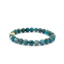 Load image into Gallery viewer, 18K Gold Money Bag Lucky Charm Beads Bracelet Gemstones Apatite 6mm - Rafant