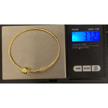 Load image into Gallery viewer, 18K Gold Bracelet Bangle Double Hearts 7 inches 3.72 grams