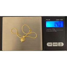 Load image into Gallery viewer, 18K Gold Bracelet 7.5 inches with Heart Charm 1.40 grams