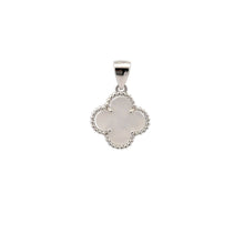 Load image into Gallery viewer, 925 Sterling Silver Pendant Flower Clover White Synthetic Pearl