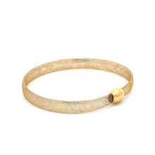 Load image into Gallery viewer, 18K Gold Bracelet Mesh Soft Bangle Size 6 Flexible - Rafant