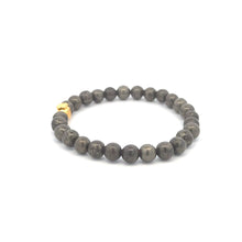 Load image into Gallery viewer, 24K Yellow Gold Money Bag Lucky Bracelet Pyrite Gemstones 6mm - Rafant