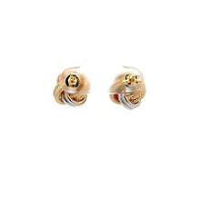 Load image into Gallery viewer, 18K Gold Earrings Stud Tricolor Knot 2.18 grams - Rafant