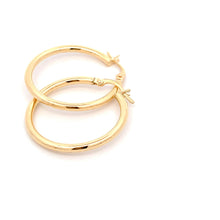 Load image into Gallery viewer, 18K Gold Earrings Hoops Polished Plain 1.52 grams - Rafant