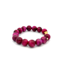 Load image into Gallery viewer, 18K Gold Dragon Pixiu Piyao Lucky Bracelet Beads Gemstone Pink Tiger's Eye 10mm - Rafant