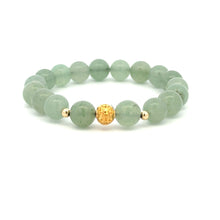 Load image into Gallery viewer, 18K Gold Money Ball Lucky Charm Beads Bracelet Gemstones Aventurine 8mm - Rafant