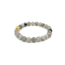 Load image into Gallery viewer, 24K Yellow Gold Money Bag Lucky Bracelet Labradorite Gemstones 6mm - Rafant