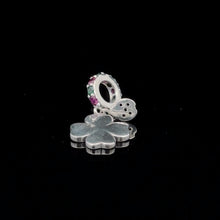 Load image into Gallery viewer, 925 Sterling Silver Charm Green Leaf Flower Beetle For Charm Bracelet Necklace - Rafant