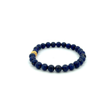 Load image into Gallery viewer, 18K Gold Money Ball Lucky Bracelet Gemstones Lapis Lazuli 6mm - Rafant