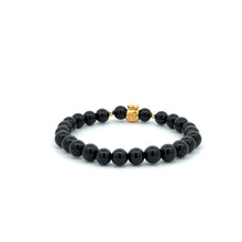 Load image into Gallery viewer, 18K Gold Money Bag Lucky Charm Beads Bracelet Gemstones Onyx 6mm - Rafant