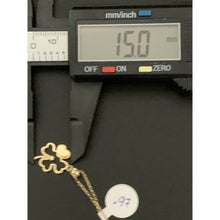 Load image into Gallery viewer, 18K Gold Necklace Rolo Chain 16 inches Four Clover Pendant - Rafant