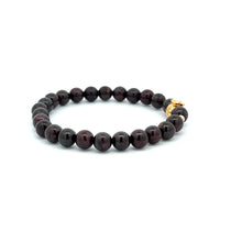 Load image into Gallery viewer, 18K Gold Money Bag Lucky Charm Beads Bracelet Gemstones Garnet 6mm - Rafant
