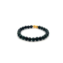 Load image into Gallery viewer, 18K Gold Pixiu Piyao Bracelet Gemstones Emerald 6mm May Birthstones - Rafant