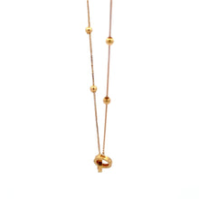 Load image into Gallery viewer, 18K Gold Necklace Chain 17.5 inches Pendant Round Circles Tiny Beads 1 gram - Rafant
