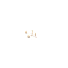 Load image into Gallery viewer, 14K Gold Stud Earrings Cross Screw Back Type Very Tiny