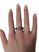 Load image into Gallery viewer, Natural Gemstone Flower and Beads Stretch Ring with 14K Gold Bead - Rafant