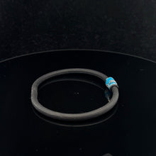 Load image into Gallery viewer, 925 Sterling Silver Charm Bead Bag Blue Enamel Silicone Bracelet Cord 7.25 inches - Rafant