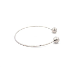 Load image into Gallery viewer, 925 Sterling Silver Bangle Wire Bracelet Adjustable Size 6 3/4 inches