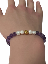 Load image into Gallery viewer, 18K Gold Money Coin Ball Gemstones Birthstones Pearl Aquamarine Amethyst Emerald Pearl 5-6mm