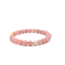 Load image into Gallery viewer, 18K Gold Piyao Pixiu Dragon Lucky Charm Bracelet Gemstones Pink Opal 6mm - Rafant