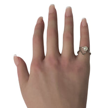 Load image into Gallery viewer, 925 Sterling Silver Ring Synthetic Pearl Size 5 - Rafant