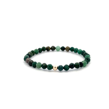 Load image into Gallery viewer, Gemstone Beaded Stretch Bracelet with 14K Gold Accent Bead Handmade Natural Stone Jewelry - Rafant