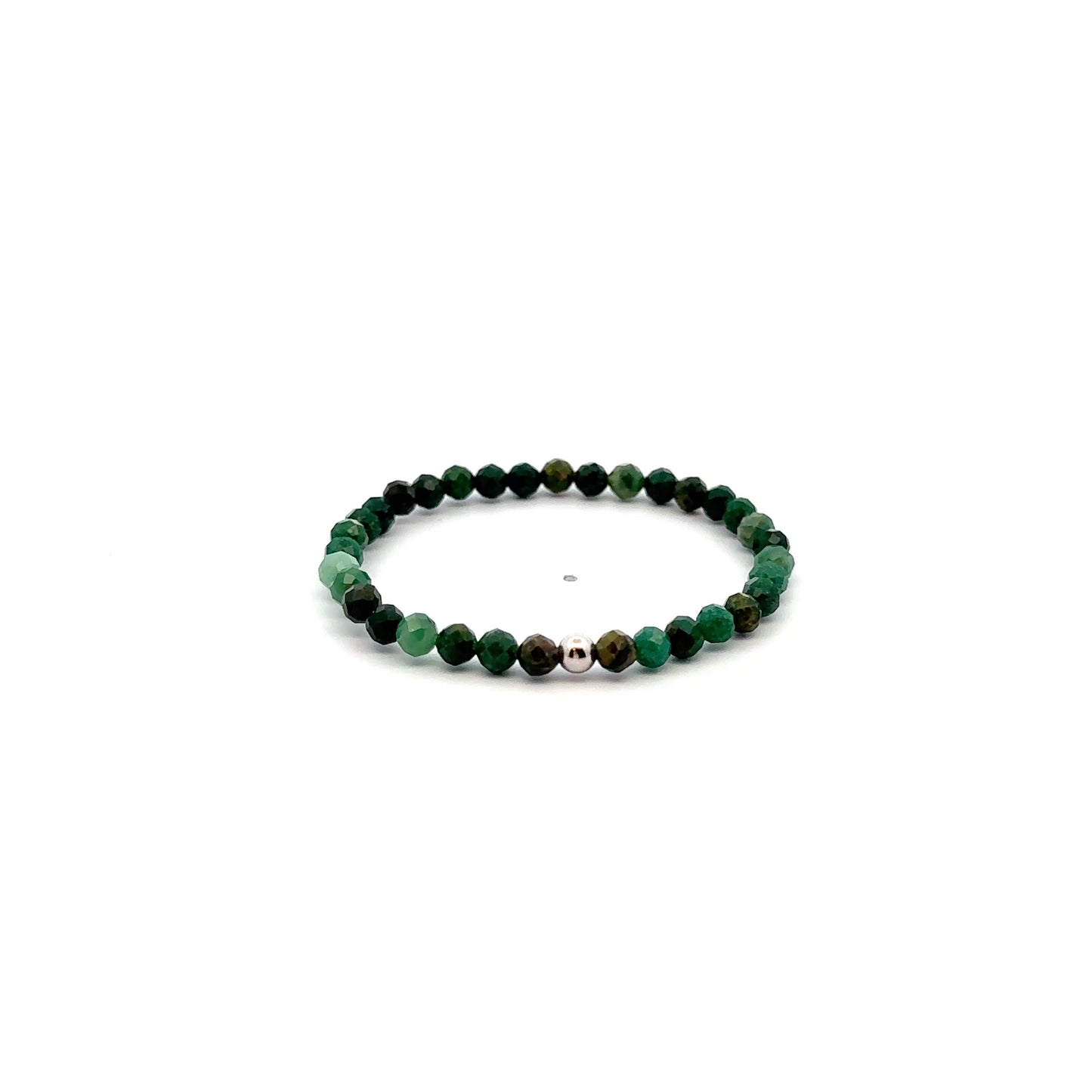 Natural Emerald Gemstones Mini 4mm 18K Gold Charm Bead May Birthstone - Rafant