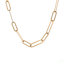 Load image into Gallery viewer, 18K Japan Gold Paper Clip Necklace Link Chain 17.5 inches 4.82grams