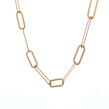 Load image into Gallery viewer, 18K Japan Gold Paper Clip Necklace Link Chain 17.5 inches 4.82grams