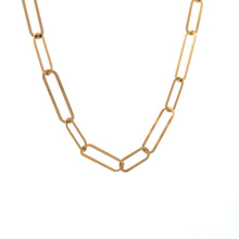 Load image into Gallery viewer, 18K Japan Gold Paper Clip Necklace Link Chain 17.5 inches 4.82grams