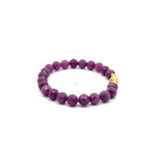 Load image into Gallery viewer, 18K Gold Dragon Pixiu Piyao Bracelet Gemstones Ruby July Birthstones Micro Faceted 6 -6.5 mm - Rafant