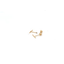 Load image into Gallery viewer, 14K Gold Stud Earrings Bar Screw Back Type Very Tiny