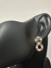 Load image into Gallery viewer, 18K Gold Earrings Infinity Post White Yellow Gold 2.06 grams
