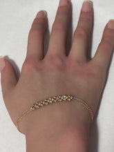 Load image into Gallery viewer, 18K Gold Bracelet Beaded Rounds Charms Size 7 inches Three tones - Rafant