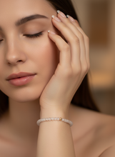 Load image into Gallery viewer, Natural Aquamarine Mini 4mm Stretch Bracelet 14k Gold Bead Choose Polished, Stardust, Corrugated