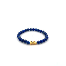 Load image into Gallery viewer, 18K Gold Pixiu Piyao Lucky Charm Bracelet Natural Lapiz Lazuli Gemstones 6mm - Rafant