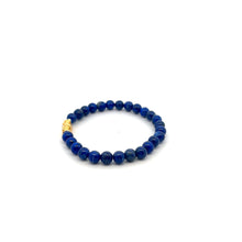 Load image into Gallery viewer, 18K Gold Pixiu Piyao Lucky Charm Bracelet Natural Lapiz Lazuli Gemstones 6mm - Rafant