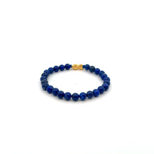 Load image into Gallery viewer, 18K Gold Pixiu Piyao Lucky Charm Bracelet Natural Lapiz Lazuli Gemstones 6mm - Rafant