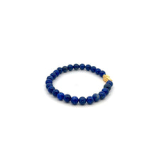 Load image into Gallery viewer, 18K Gold Pixiu Piyao Lucky Charm Bracelet Natural Lapiz Lazuli Gemstones 6mm - Rafant