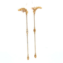 Load image into Gallery viewer, 18k Gold Earrings Dangling Leaves