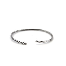 Load image into Gallery viewer, 925 Sterling Silver Cuff Bangle Bracelet Size 6.25 inches Oxidized