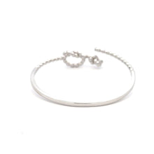 Load image into Gallery viewer, 925 Sterling Silver Bangle Wire Bracelet Adjustable Size 6.25 inches