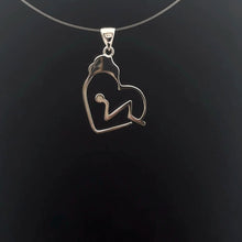 Load image into Gallery viewer, 925 Sterling Silver Pendant Charm Heart Beat