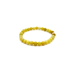 Load image into Gallery viewer, Natural Lemon Jade Gemstones 6mm Stretchable Bracelet 18k Gold Bead Charm S7" - Rafant