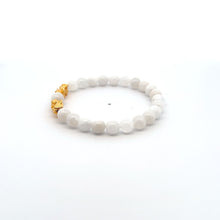 Load image into Gallery viewer, 18K Gold Pixiu Piyao Lucky Charm Bracelet Gemstones Moonstones 6mm Size 6" - Rafant