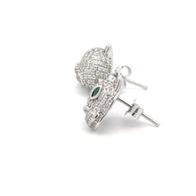 Load image into Gallery viewer, 925 Sterling Silver Stud Earrings Cubic Zirconia Panther - Rafant