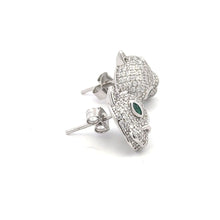 Load image into Gallery viewer, 925 Sterling Silver Stud Earrings Cubic Zirconia Panther - Rafant