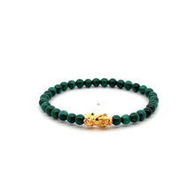 Load image into Gallery viewer, 18K Gold Pixiu Piyao Bracelet Gemstone Mini Beads Malachite 4mm - Rafant
